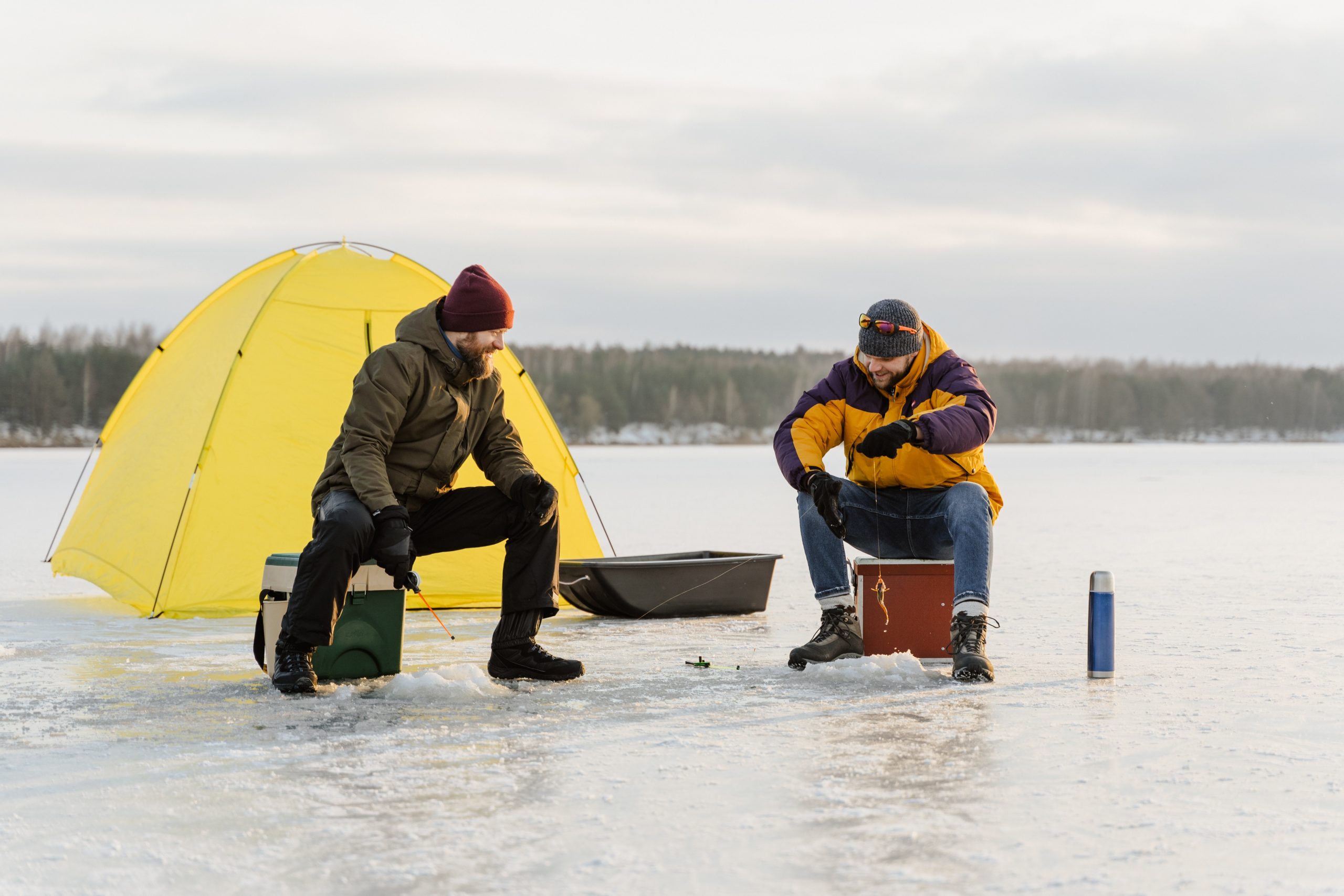 Ice fishing in the Poconos